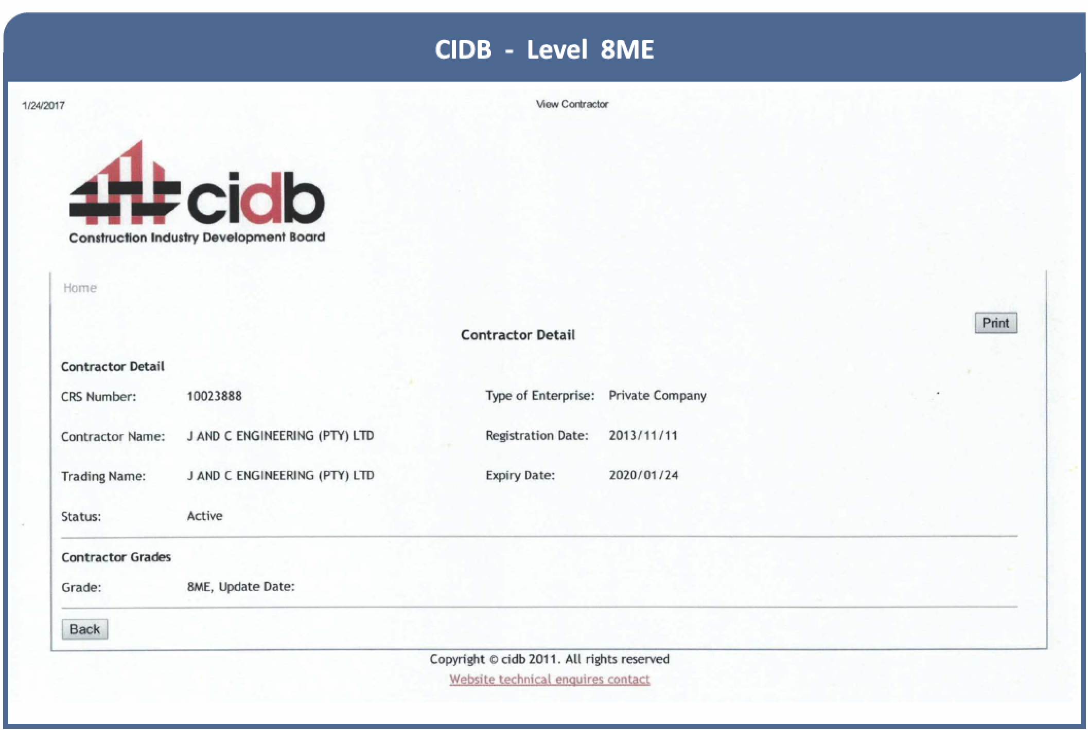 J&C Engineering Qualifies as a CIDB Level 8 ME Contractor ...